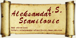 Aleksandar Stanilović vizit kartica